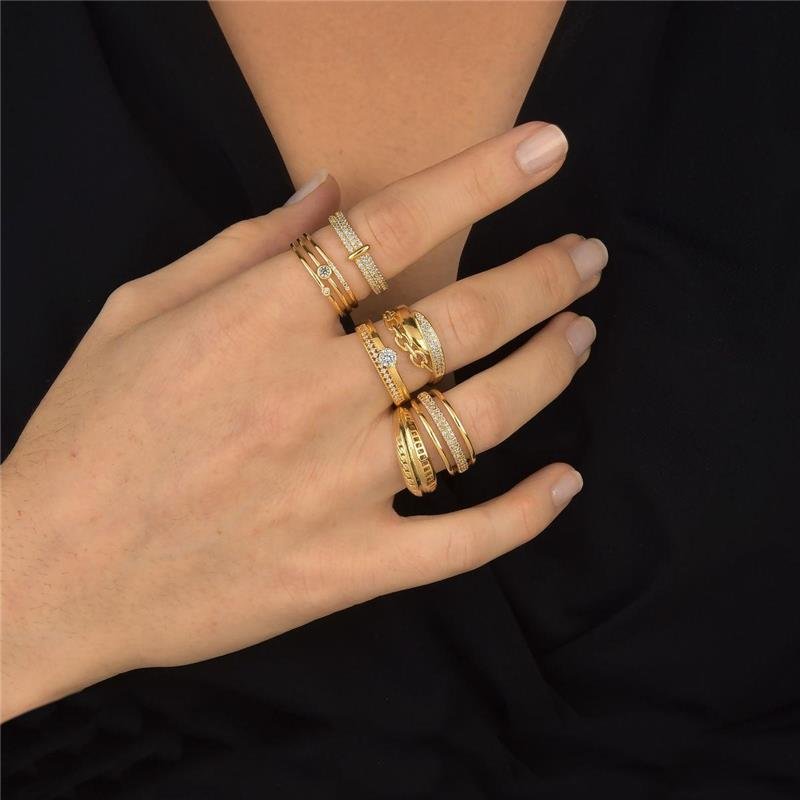 Anel Aro Duplo Vazado