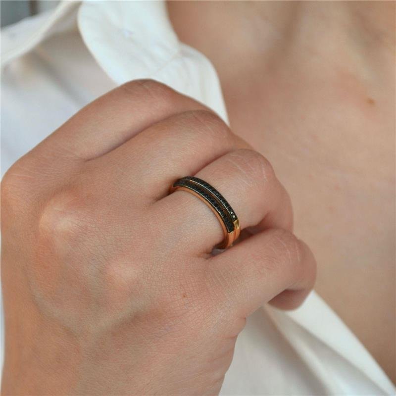 Anel Aparador Cravejado Preto (Par)