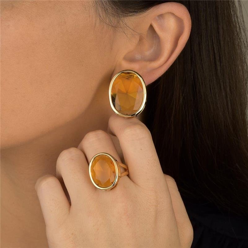 Anel Citrine Oval Lux