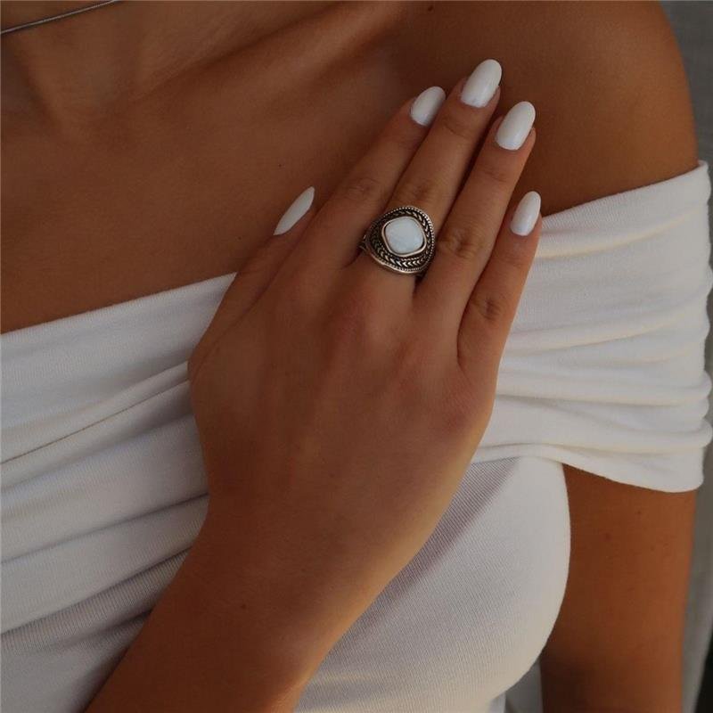 Anel Envelhecido Madrepérola