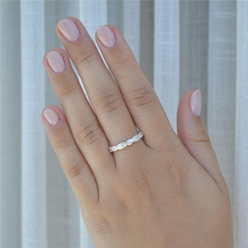 Anel Prata Legitima Trama Delicada