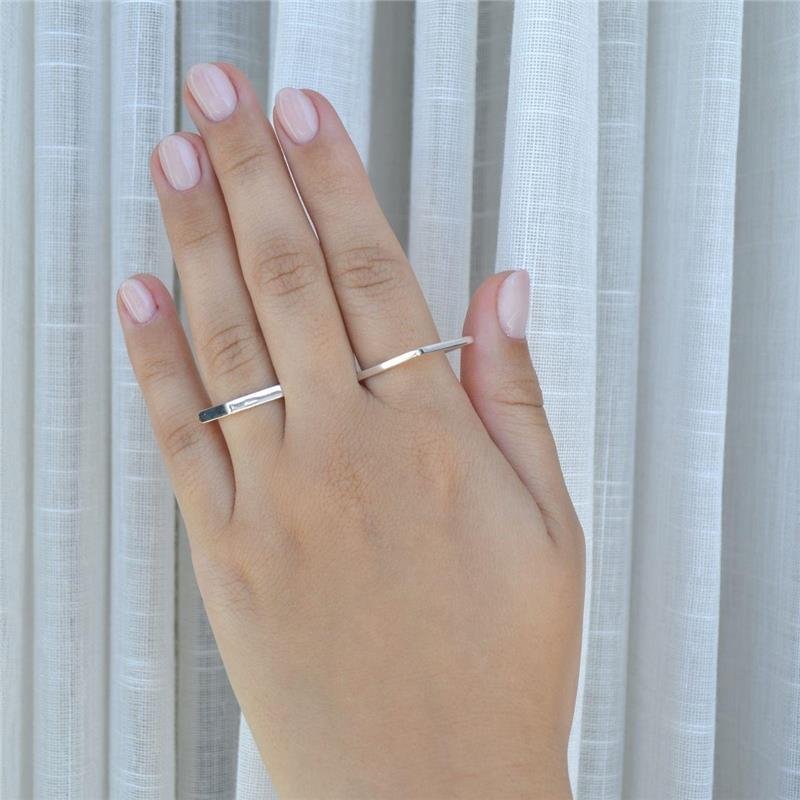 Anel Prata Legitima Geométrico