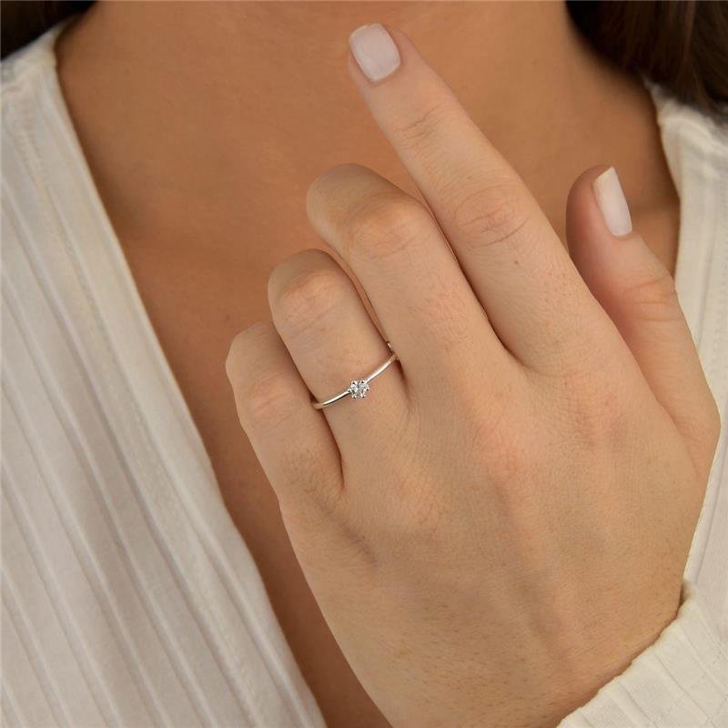 Anel Prata Legítima Solitário