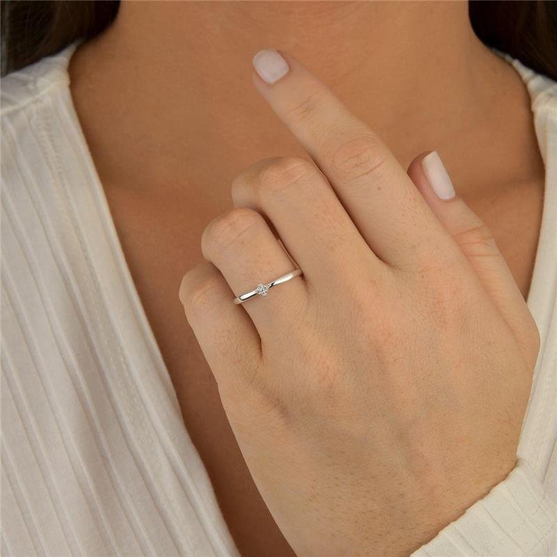 Anel Prata Legítima Solitário 