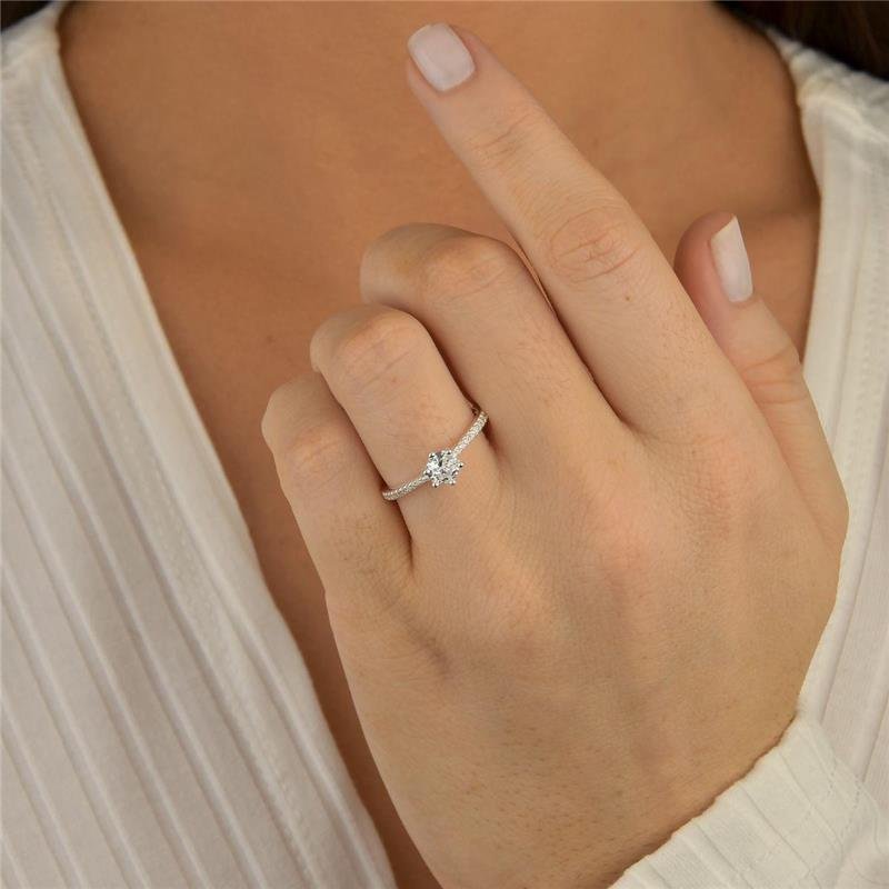 Anel Prata Legítima Solitário Eternity