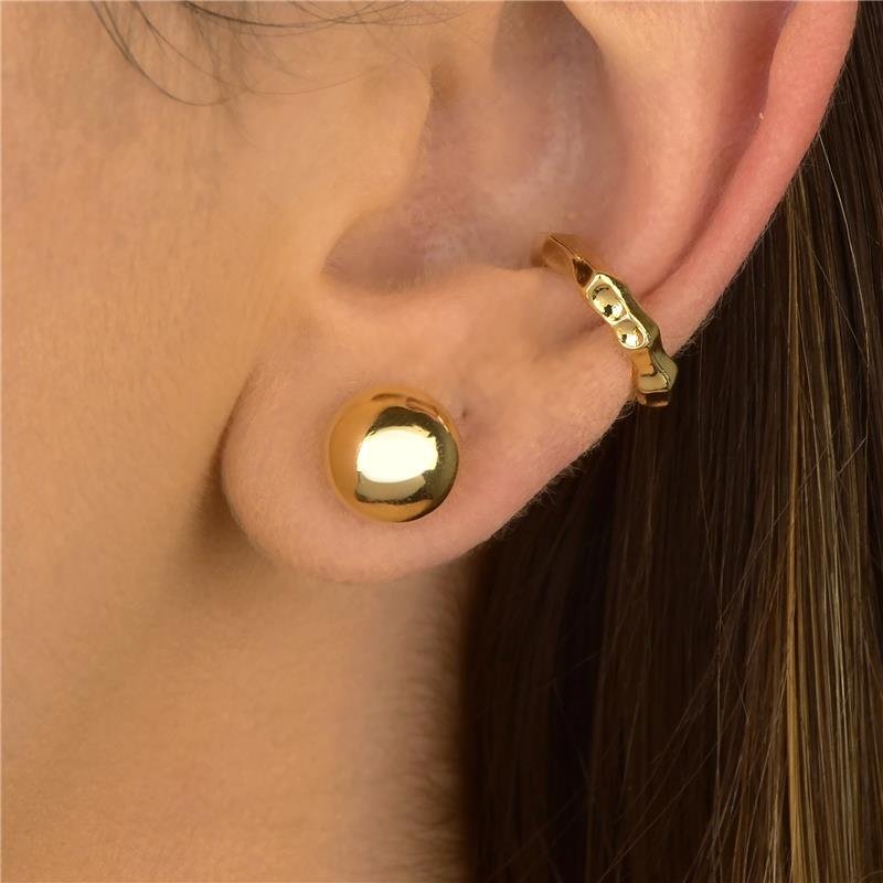 Brinco Bola Lisa Espelhada 8mm