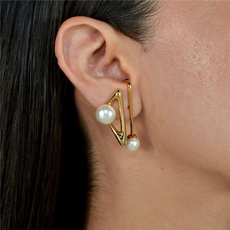 Brinco Ear Hook com Pérola Shell