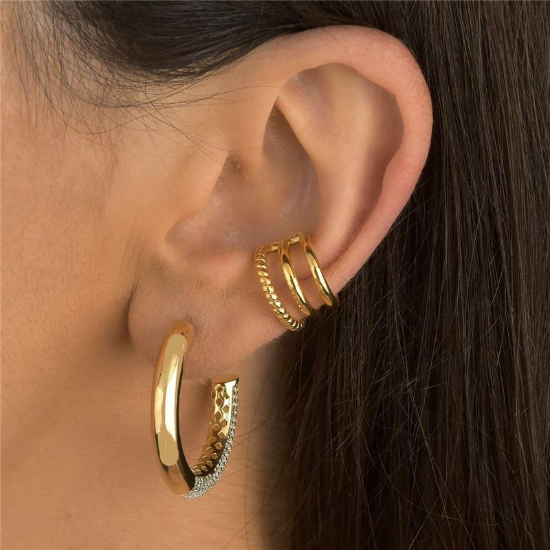 Argola Luxo Microcravação de Zircônias