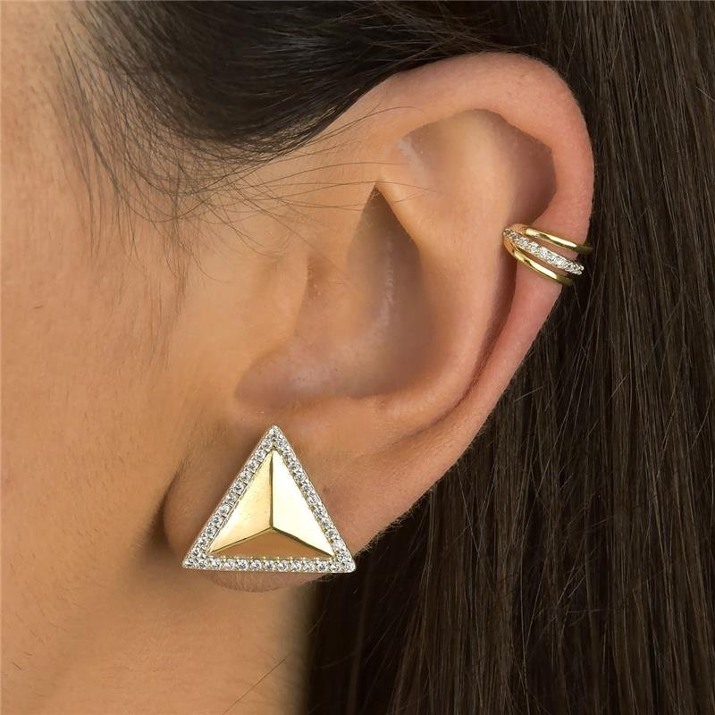 Brinco Triângulo Classic Gold