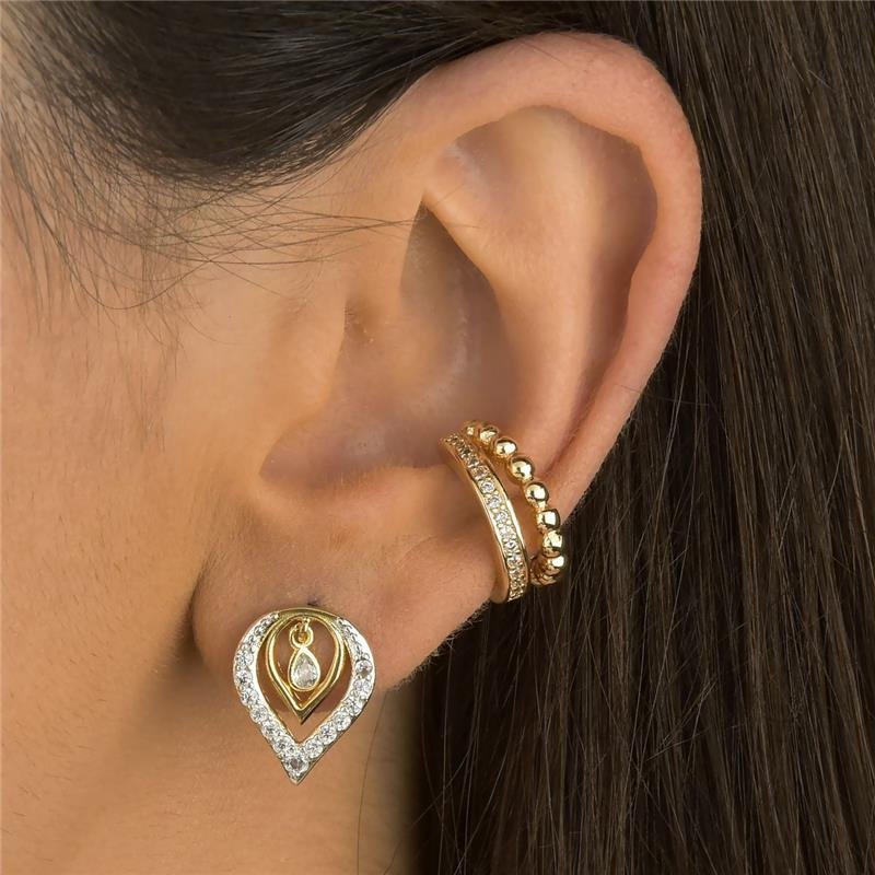 Brinco Delicate Gota Com Zircônias