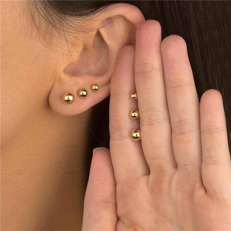 Brinco Bolinha 2º Furo 4mm