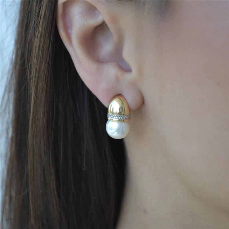 Brinco Glam Pérola Shell