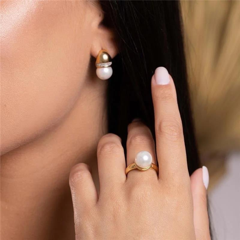 Brinco Glam Pérola Shell