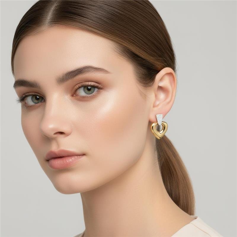 Brinco Coração Luxo