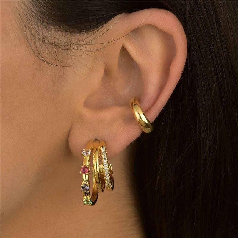 Brinco Argola Tripla Colorida