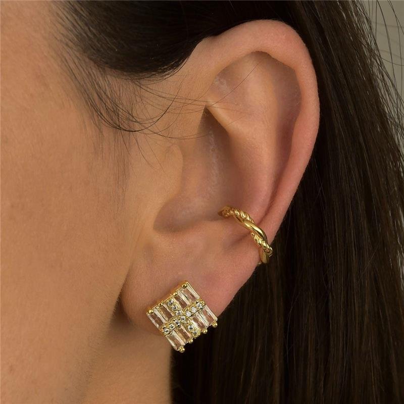 Brinco De Cristais Shine Quadrado