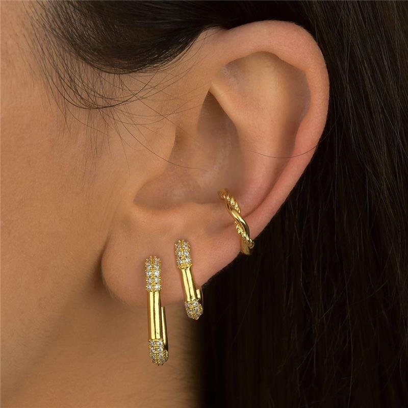 Brinco Duplo Retângulo de Click