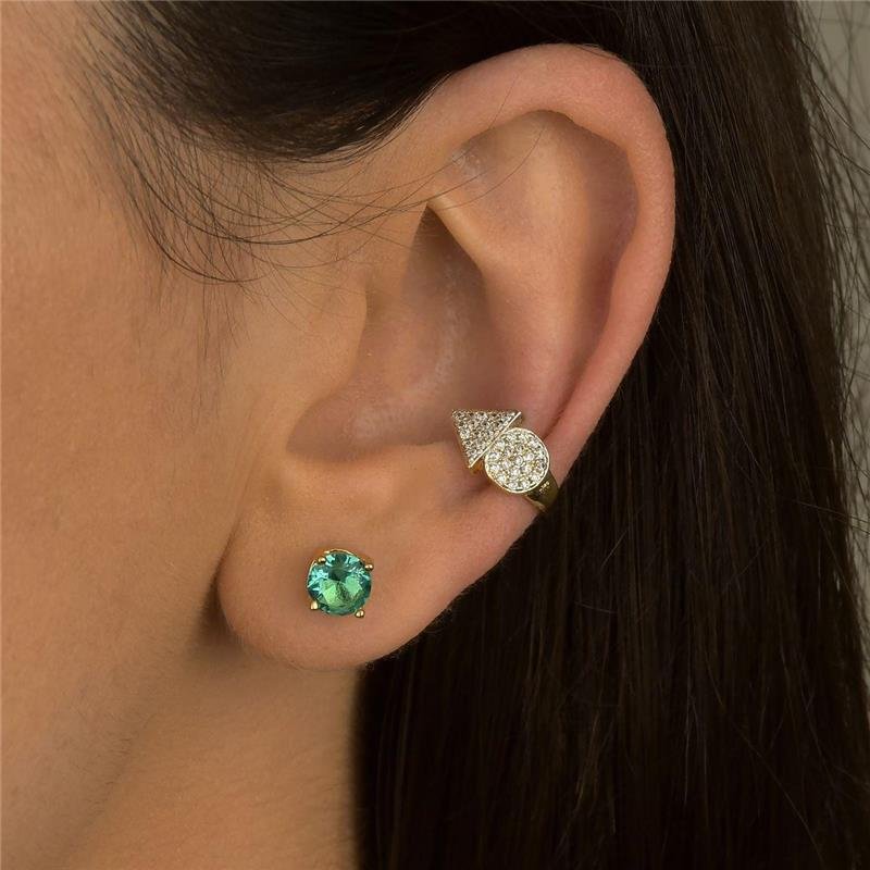 Brinco Ponto de Luz Verde 6mm