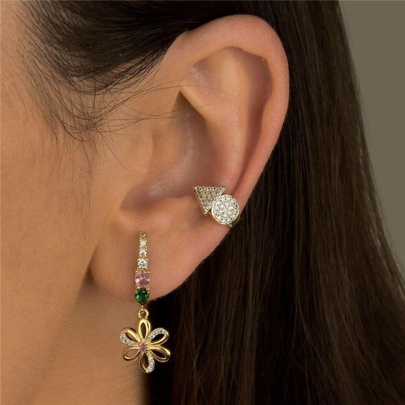 Brinco Flor Essence Zircônia Colors