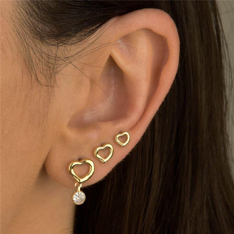 Brinco Trio Corações