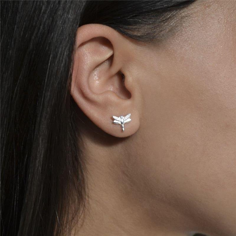 Brinco Prata Leve Segundo Furo Libélula