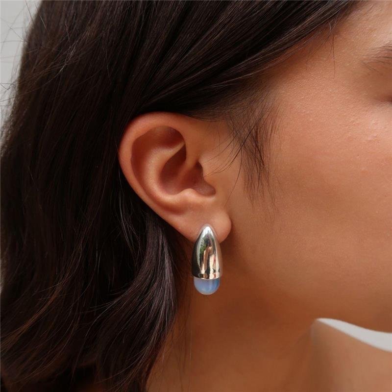 Brinco Prata Leve Opalina 