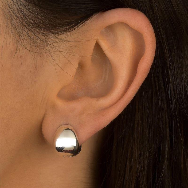 Brinco Prata Leve Orgânico Click