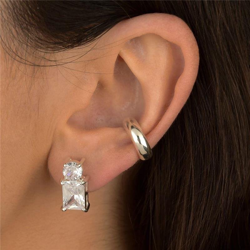 Brinco Geométrico Com Cristais