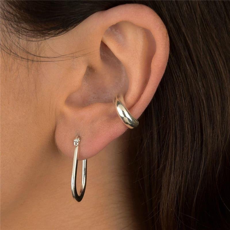 Brinco Prata Leve Gota Lisa