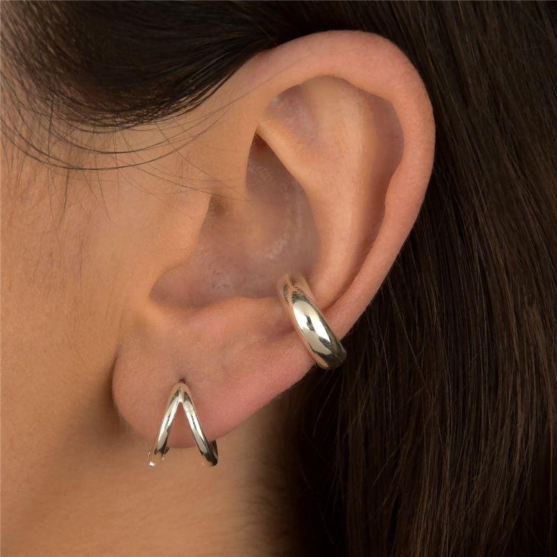 Brinco Prata Leve Argolinha Aro Duplo