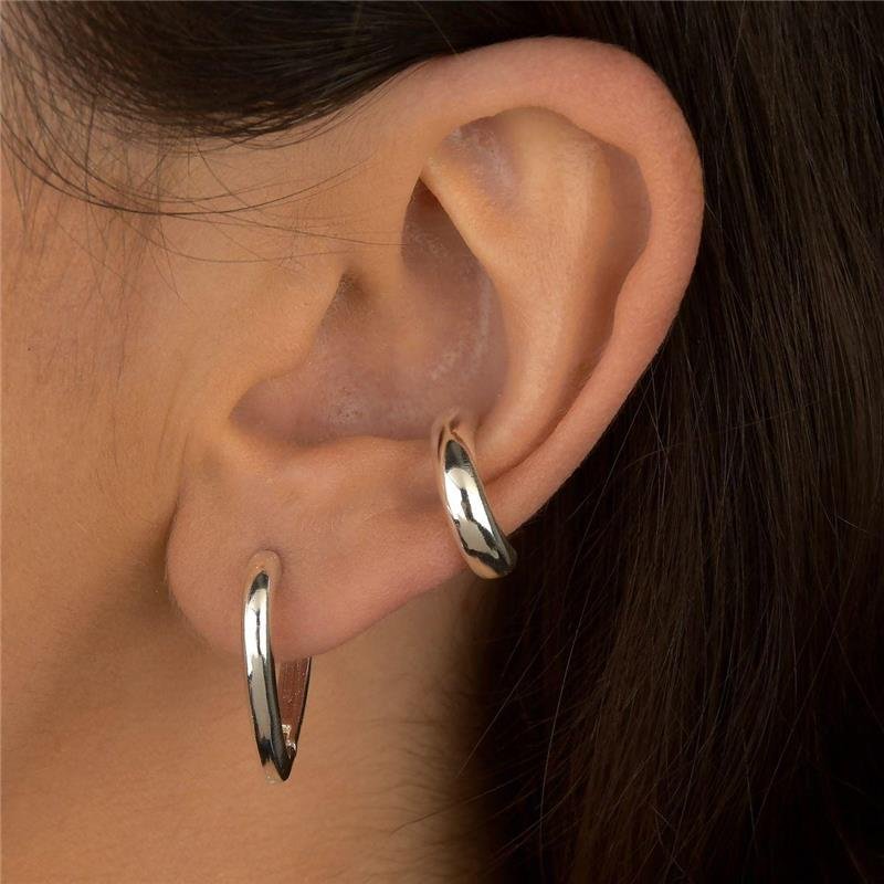 Brinco Prata Leve Coração Click