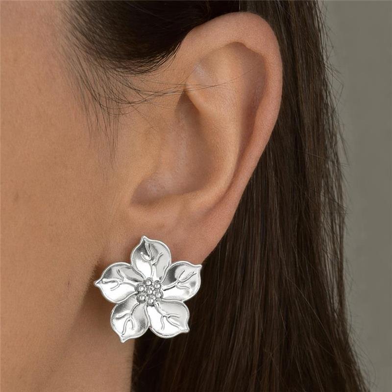 Brinco Prata Leve Flor Essenza