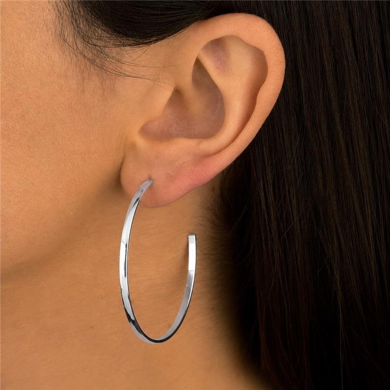 Argola Prata Leve Lisa 4,5cm