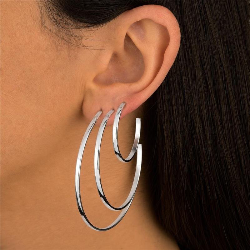 Argola Prata Leve Lisa 5,5cm
