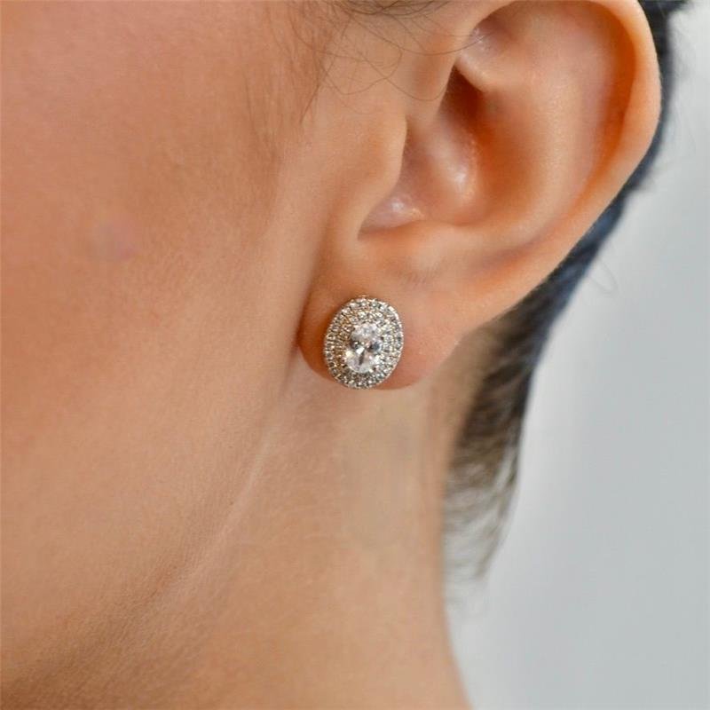 Brinco Zircônia Oval