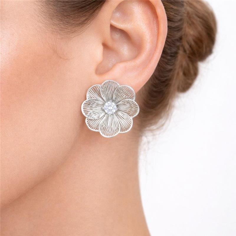Brinco Flor e Zircônia