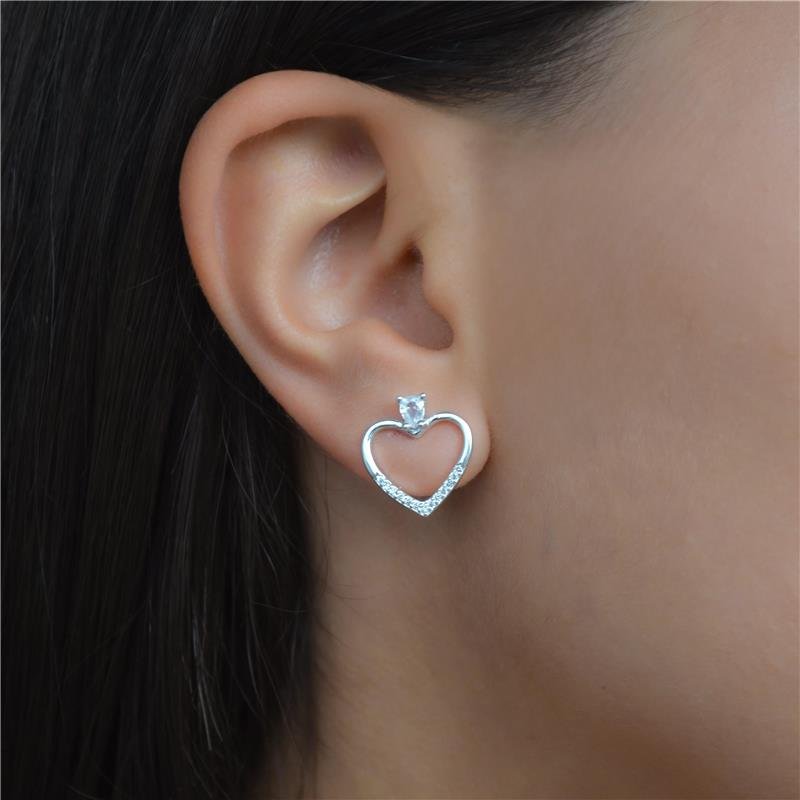 Brinco Prata 925 Coração