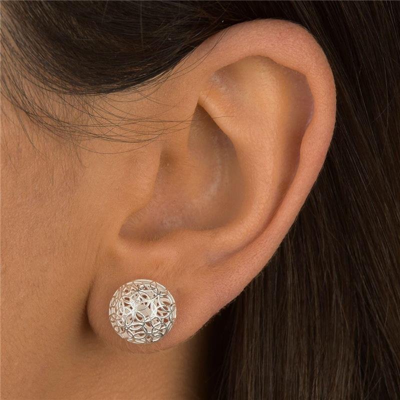 Brinco Prata Legítima Esfera Vazado
