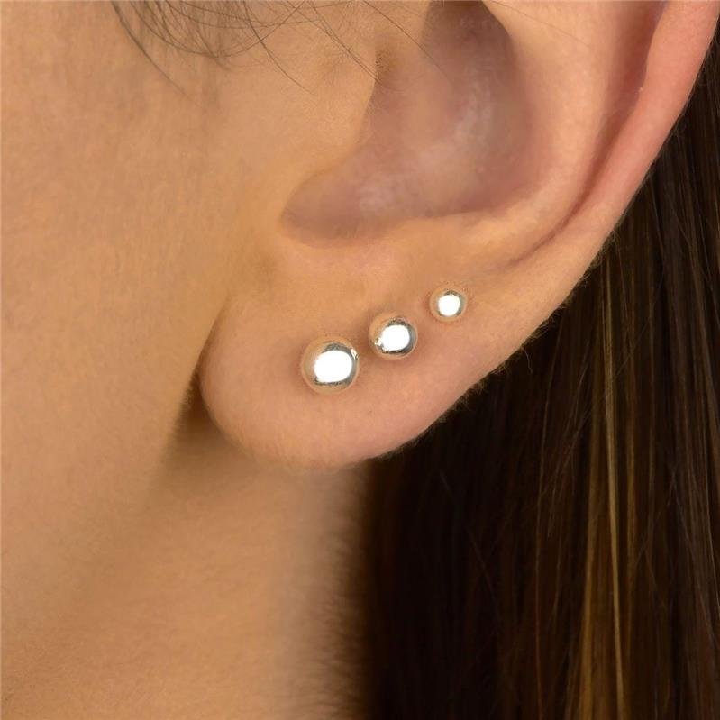 Brinco Trio Prata Legitíma Bolinhas