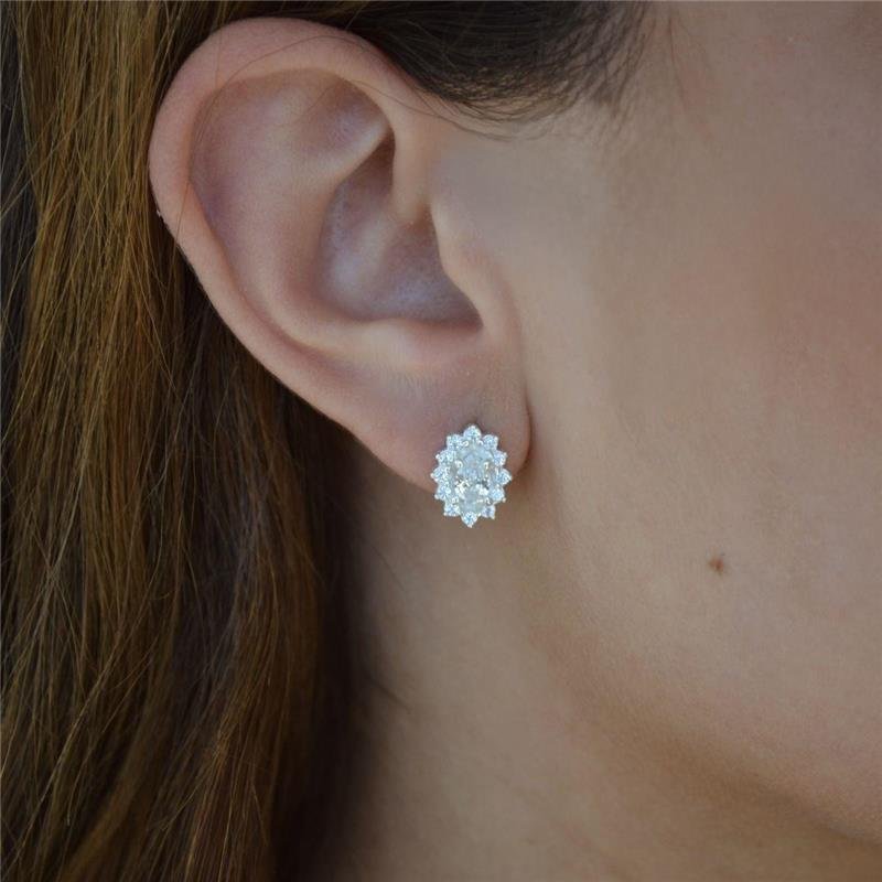 Brinco Prata Legítima Zircônia Oval