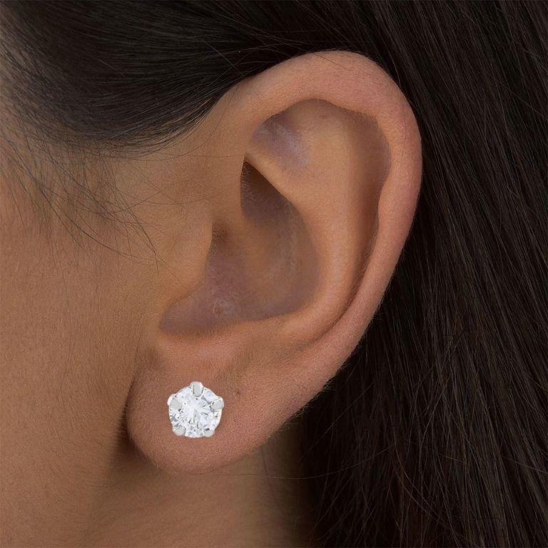 Brinco Prata Legitíma Ponto De Luz 7mm