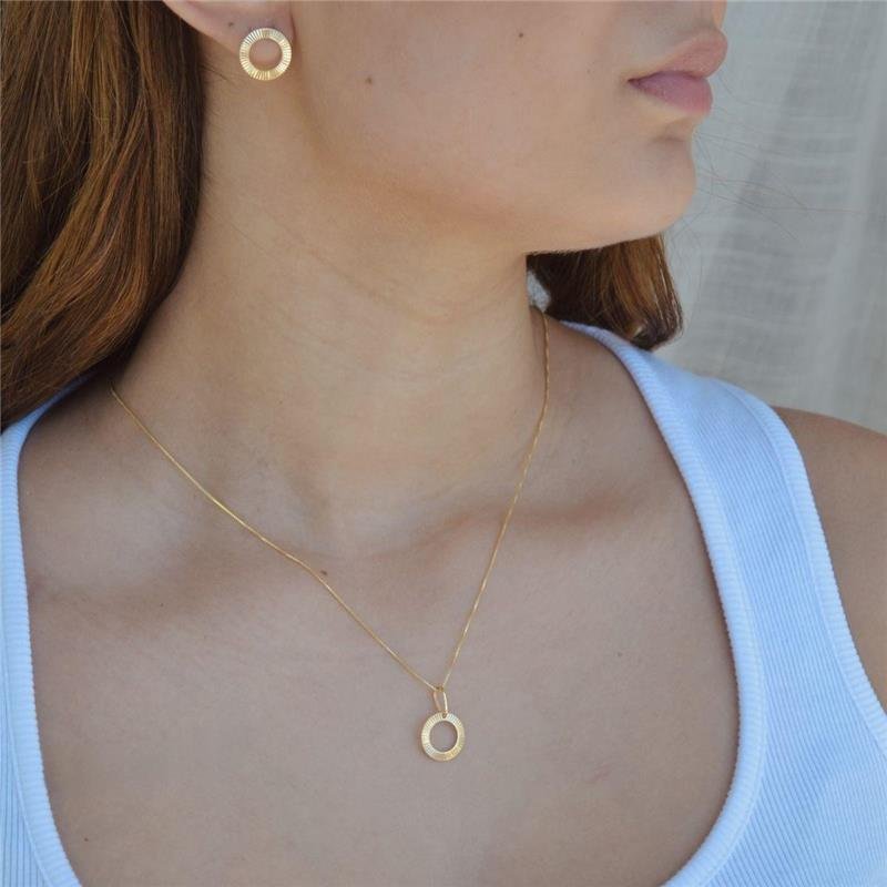 Conjunto Argola Diamantada