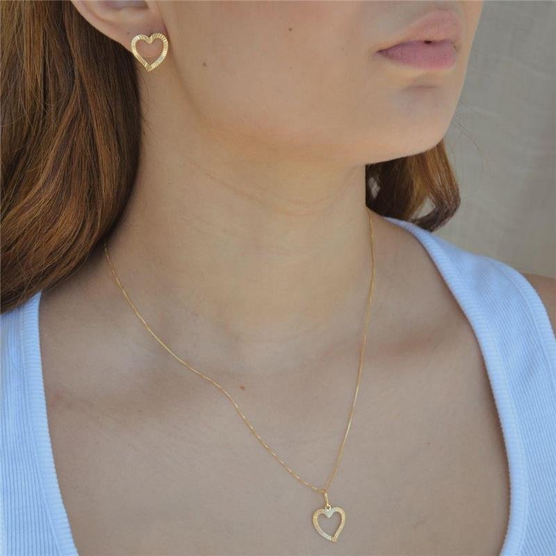 Conjunto Coração Diamantado
