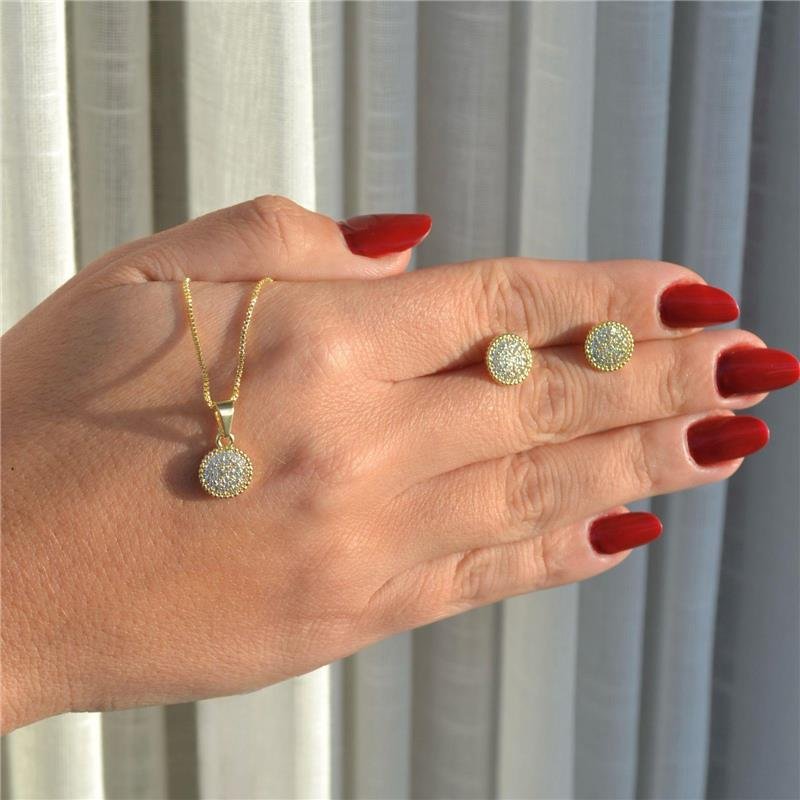 Conjunto Redondo Cravejado