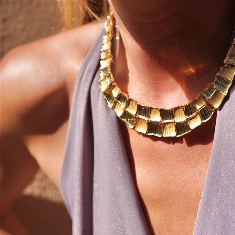 Colar Retângulos Texturizados