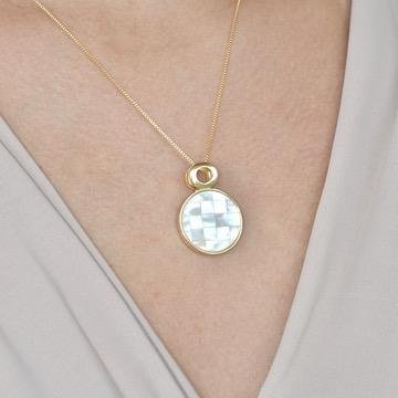 Colar Redondo Mosaico Madrepérola