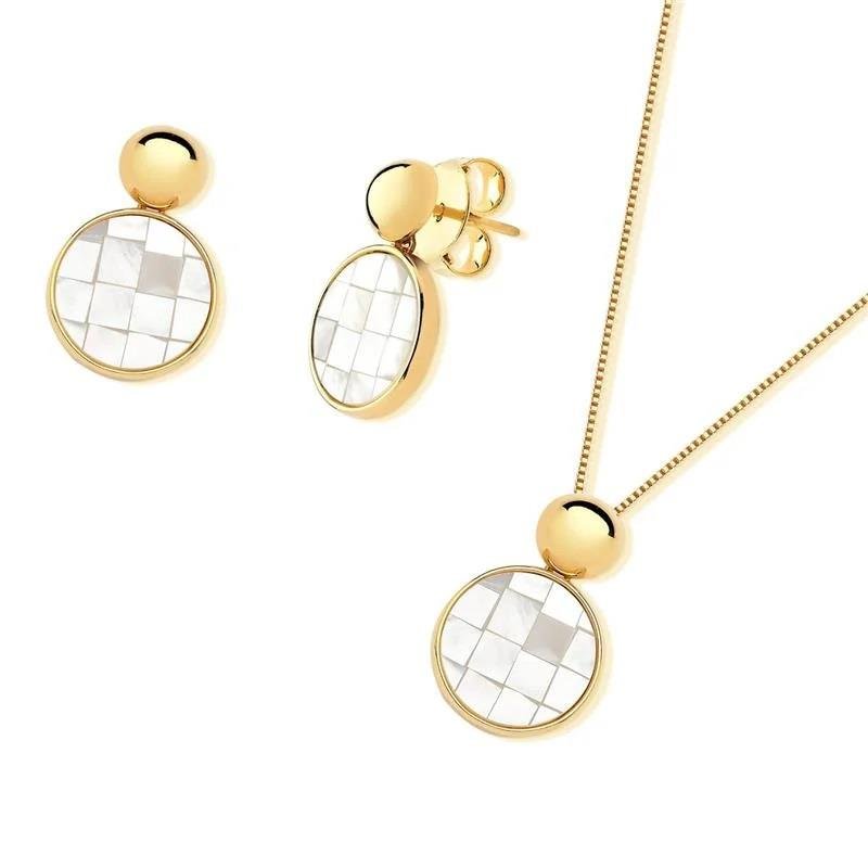 Colar Redondo Mosaico Madrepérola