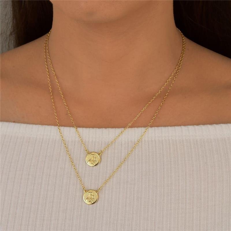 Colar Sagrada Família Pingente Duplo