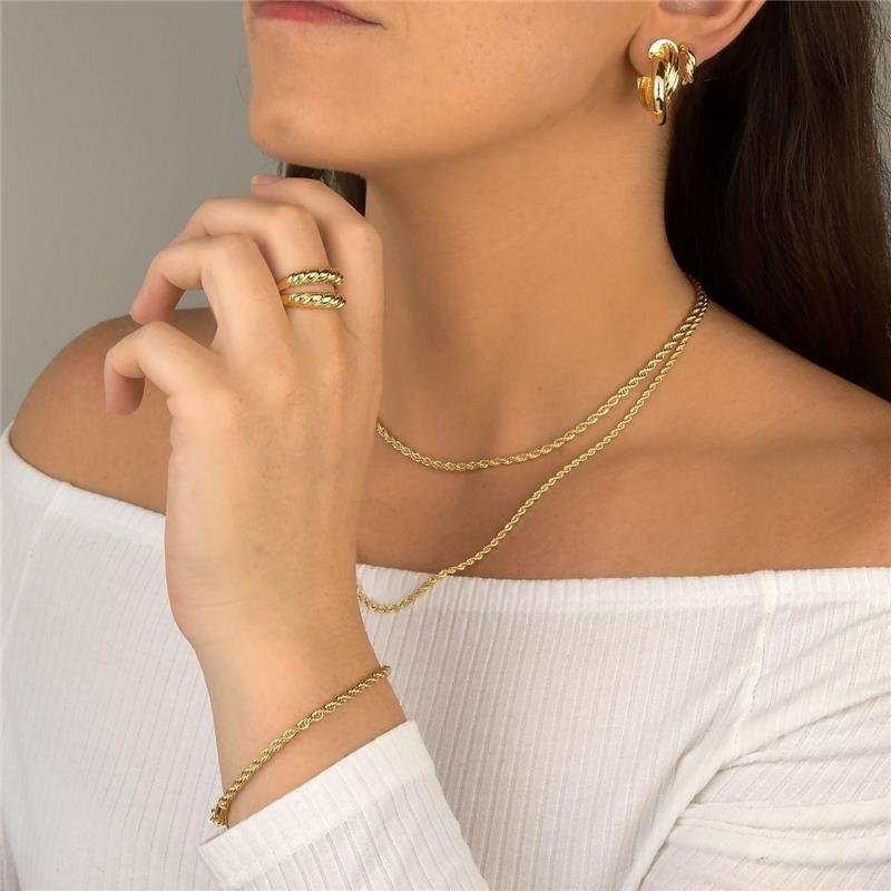 Colar Trança Baiana 50cm 2mm