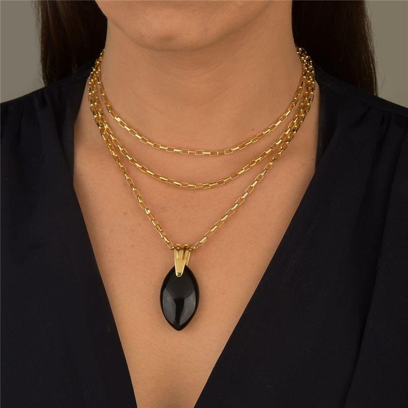 Choker Moderno Elo Retangular 40cm